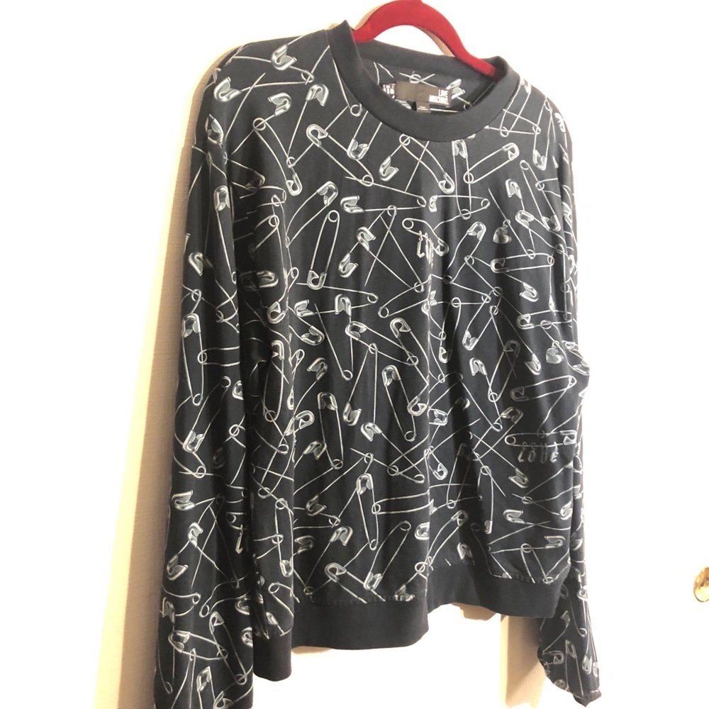 Love Moschino safety pin sweatshirt all-over print